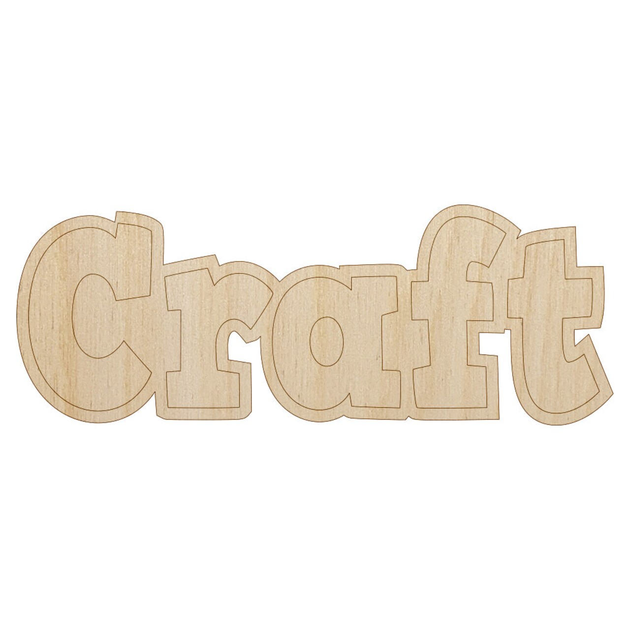 Craft Fun Text Unfinished Wood Shape Piece Cutout for DIY Craft Projects
